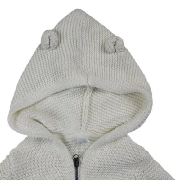 Gap Kids Knitted Bear Hoodie Sweater Jacket Size 3 - Picture 3 of 7